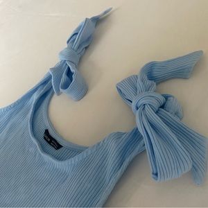 (FREE WHEN BUNDLED!) Tie-Shoulder Ribbed Bodysuit